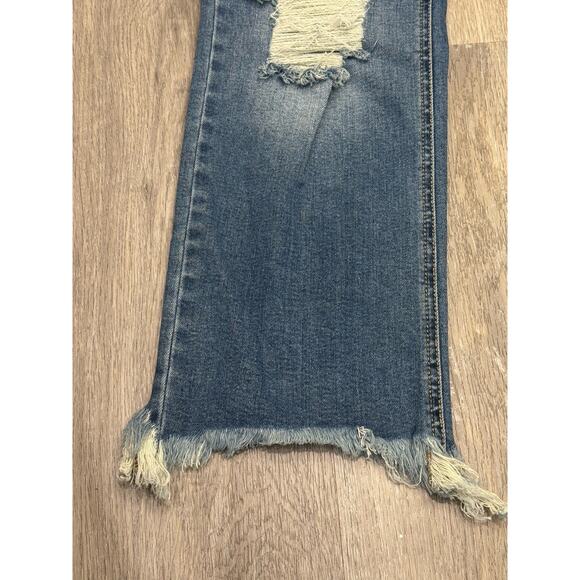 Altar'd State Women's 27 Ripped Distressed Boot Crop Jeans Frayed Hem - Picture 5 of 10